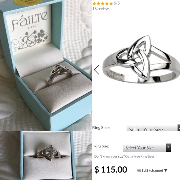 NEW💍Sterling Silver Celtic Trinity Knot Ring - Picture 4 of 7